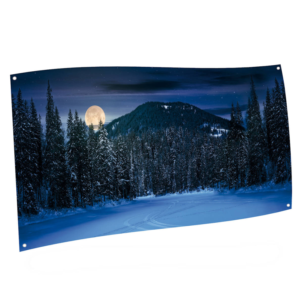 Achtergrond Doek Berglandschap Nacht - My Village - - Textiel - 8717545193730