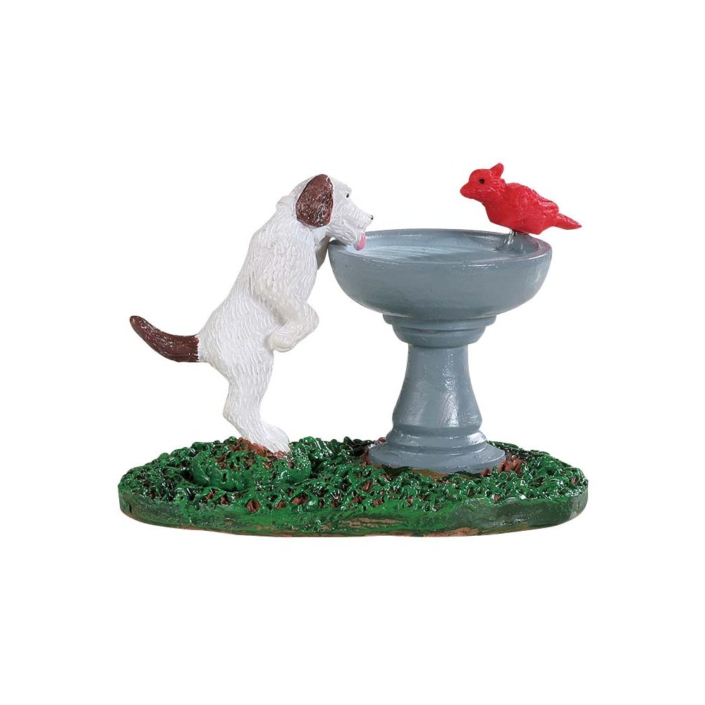 Lemax - Bird Bath Dog Fountain - - Polyresin - 0728162945358