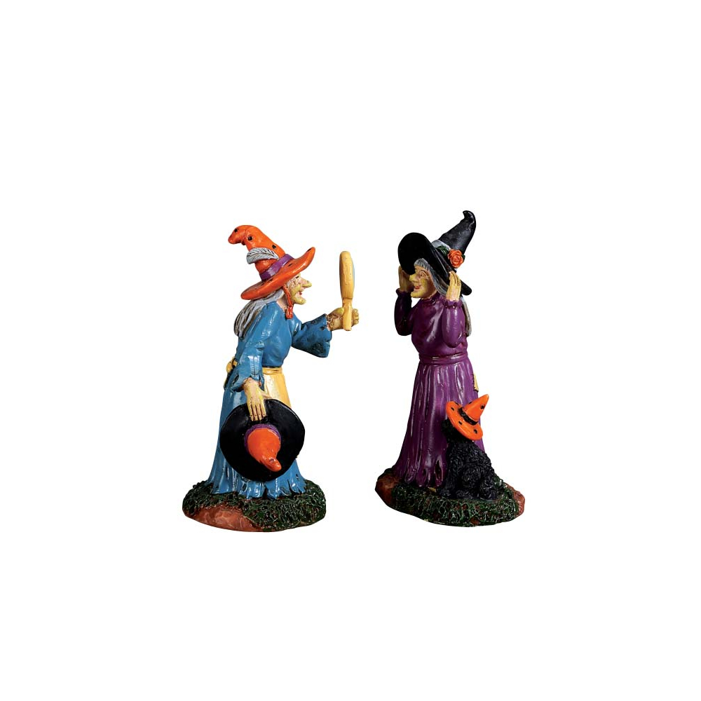Spooky Town - Black Cat Millinery - Set van 2 -   - Polyresin -  0728162724908