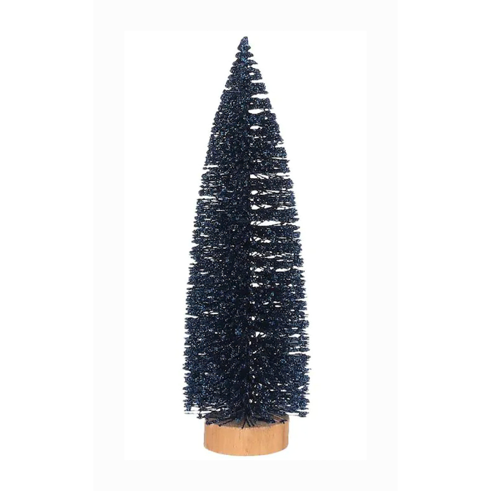 Blauwe Glitter Kerstboom 25 cm - House of Seasons - - - 8718861976298
