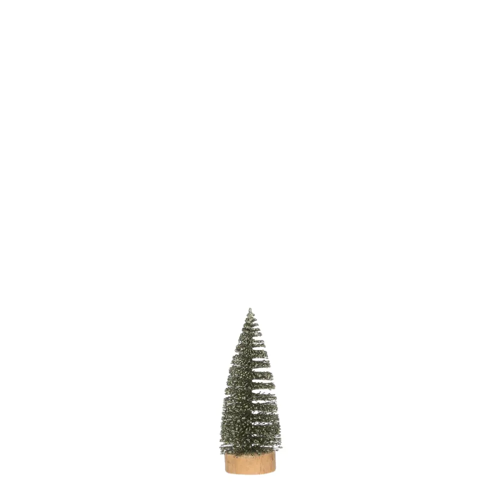 Groen Glitter Kerstboompje 15 cm - House of Seasons -   -  -  8718861976212