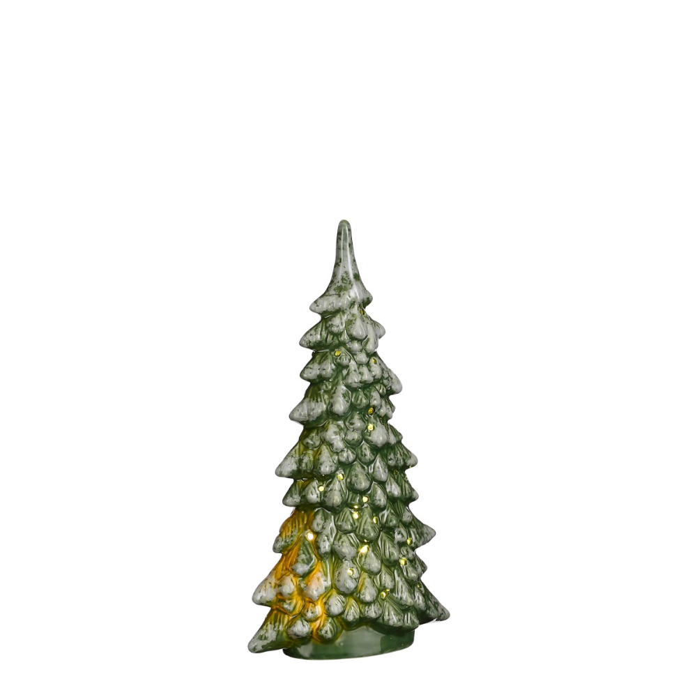 Boom Groen Led 29cm - House of Seasons - - Porselein - 8720362104520