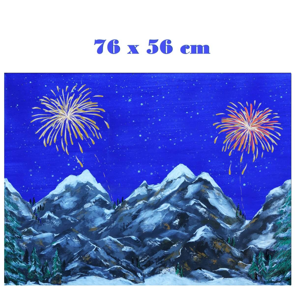 Canvas Achtergrond LED Vuurwerk - My Village