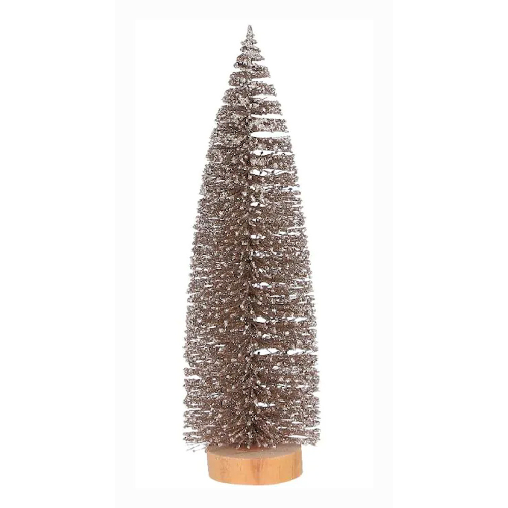 Champagne Glitter Kerstboom 25 cm - House of Seasons - - - 8718861976274
