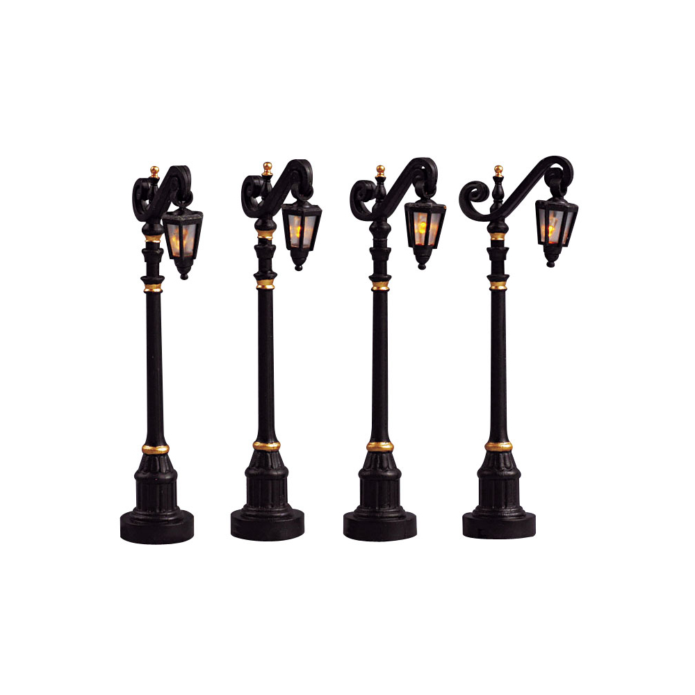 Lemax - Colonial Street Lamp - Set van 4 - Nu Voorverkoop -   - Kunststof -  0728162543134