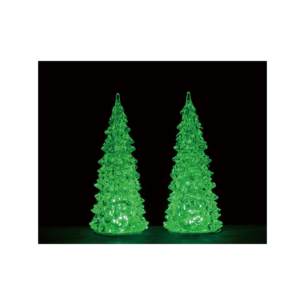 Lemax - Crystal Lighted Tree 3 Color Changeable - Medium - Set van 2 - - Kunststof - 0728162945174