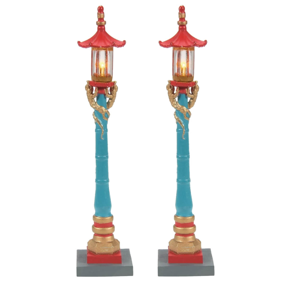 Department 56 - Chinatown Post Lamps - Set van 2