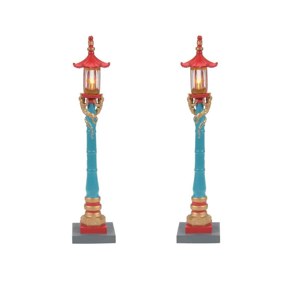 Department 56 - Chinatown Post Lamps - Set van 2