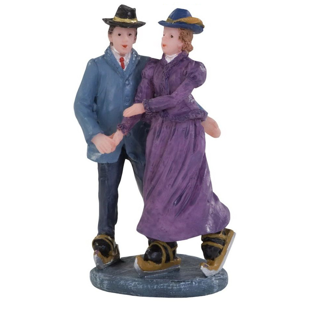 Dickensville - Schaatsend Echtpaar - - Polyresin -