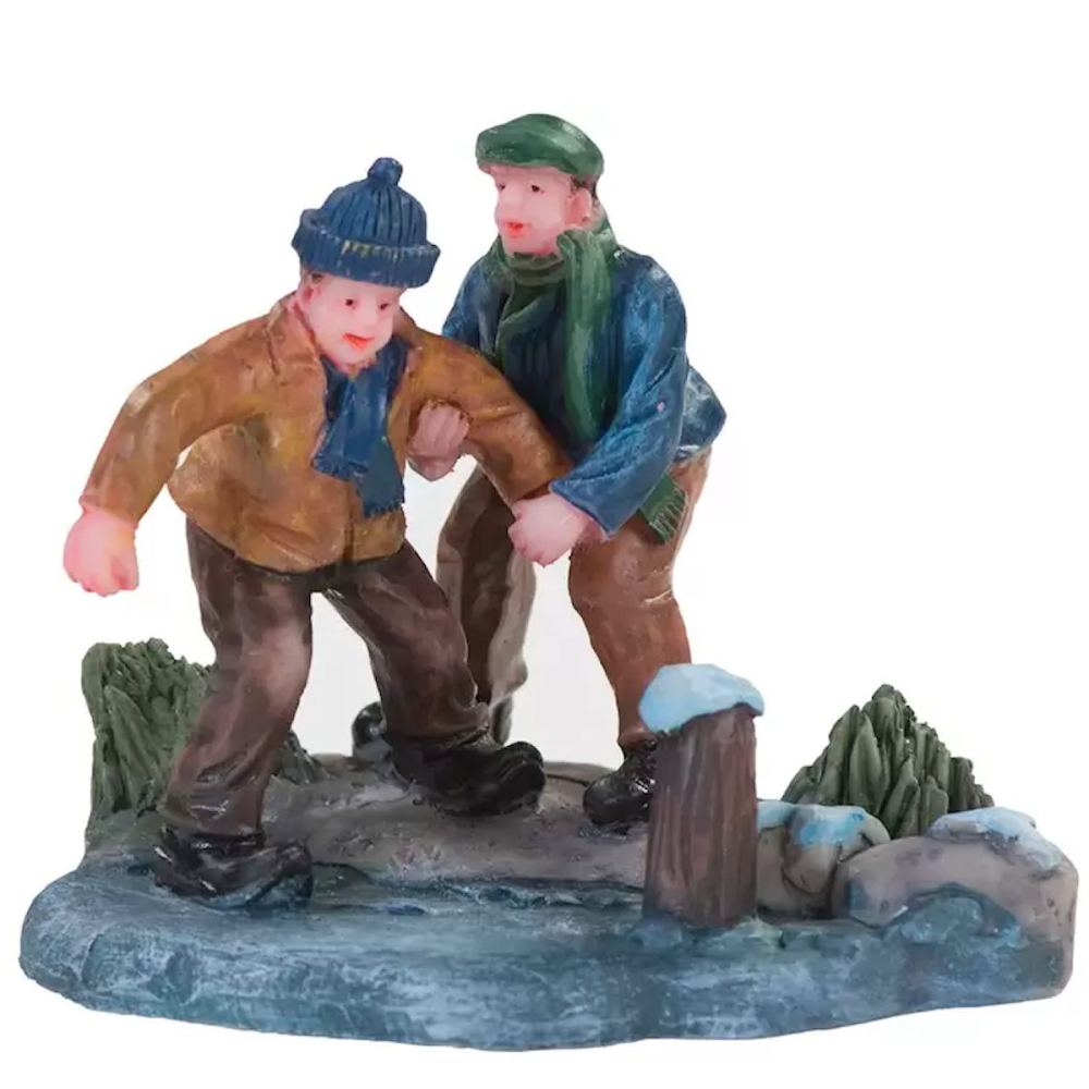 Dickensville - Jongens Proberen IJs - - Polyresin -
