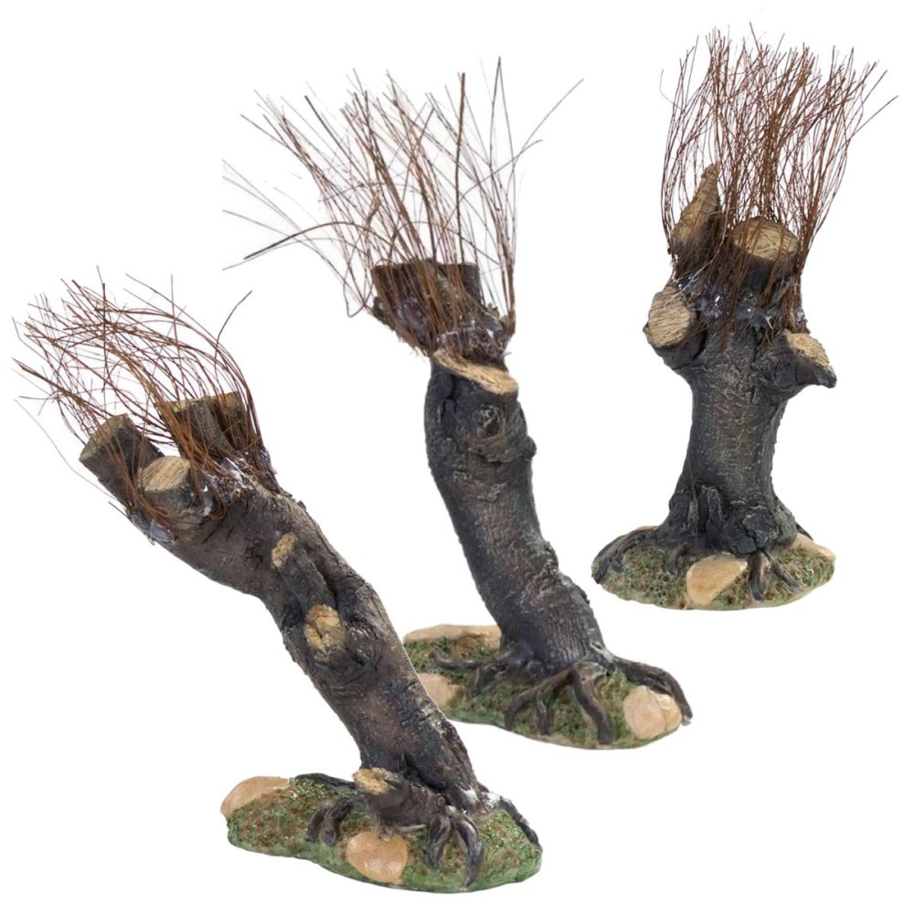 Dickensville - Knotwilgen 8-12cm - Set van 3 - - Polyresin - 8712953990612