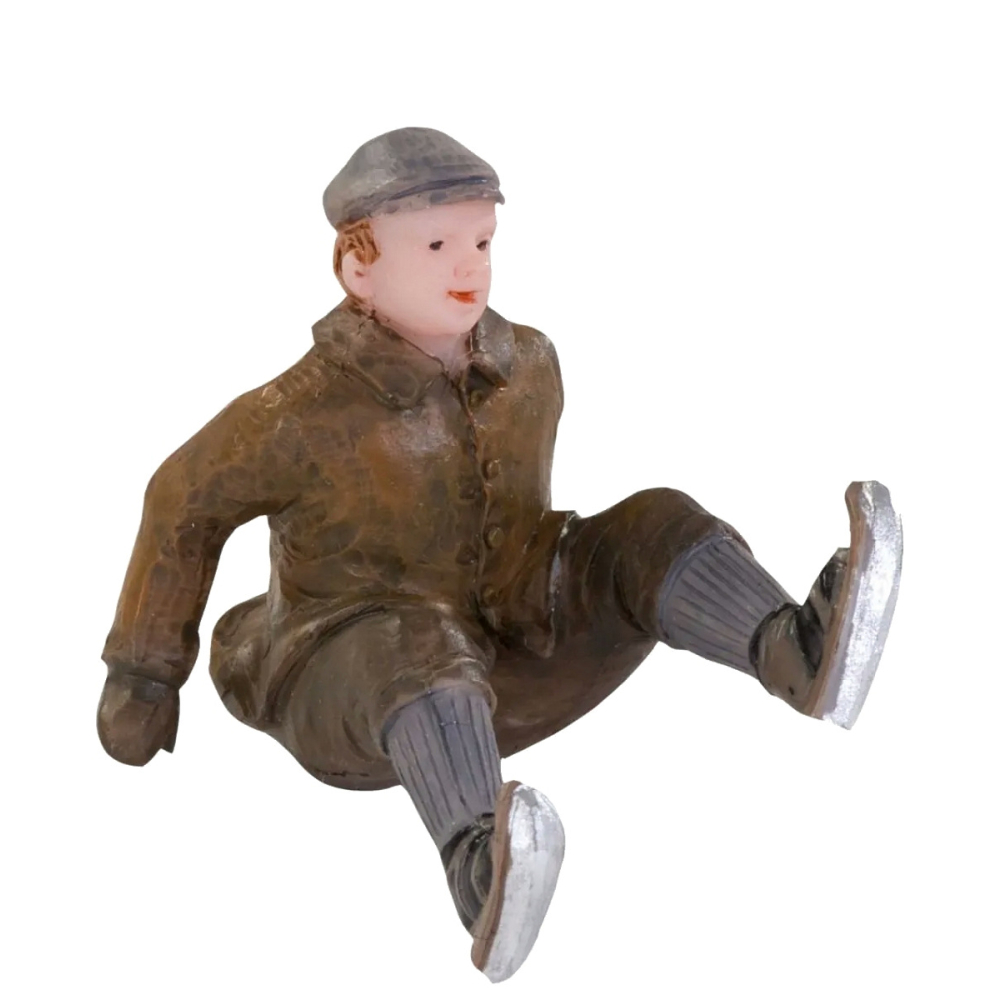 Dickensville - Man Valt op het IJs - - Polyresin - 8712953937273