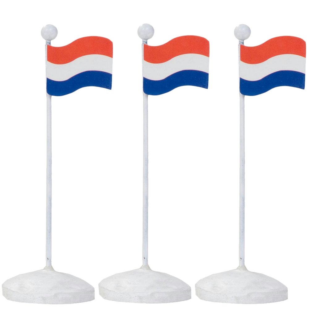 Dickensville - Nederlandse Vlaggen - Set van 3 - - Kunststof -