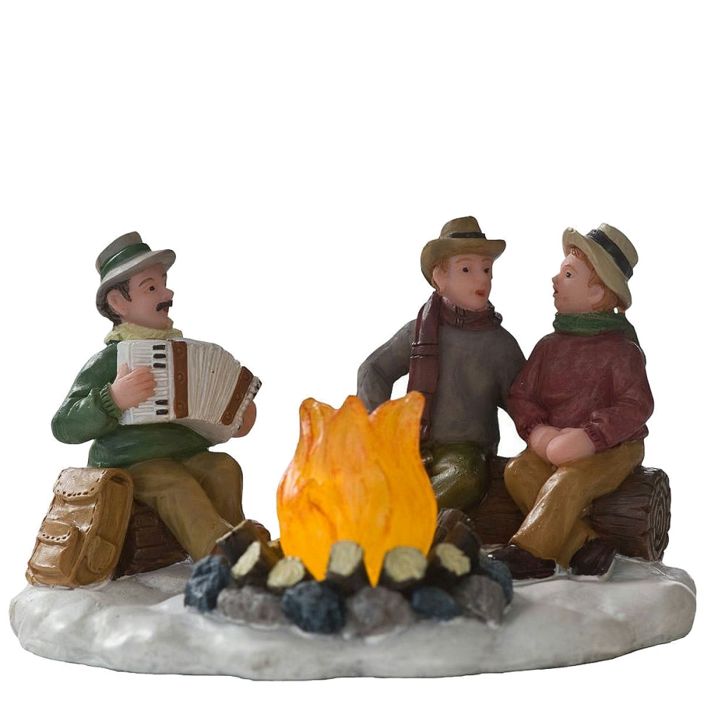 Dickensville - Rond het Kampvuur - Met Licht - - Polyresin -