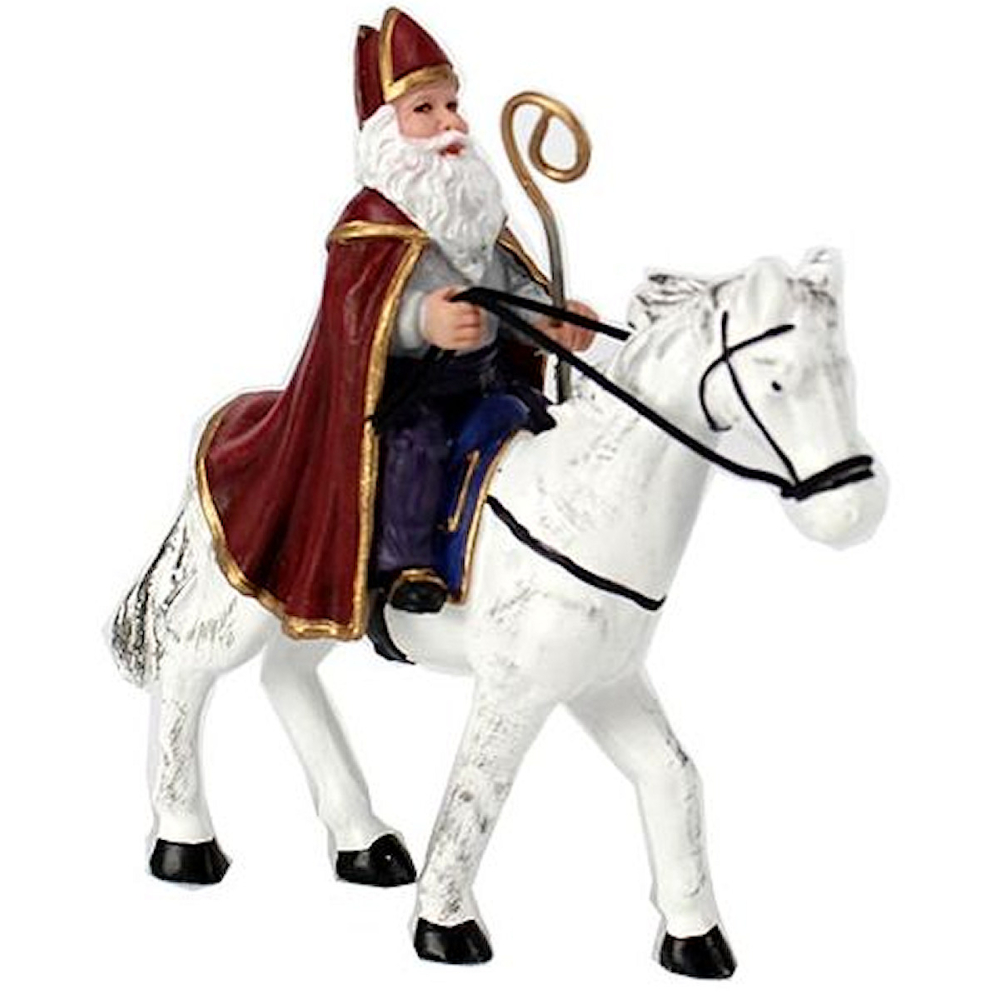 Dickensville - Sinterklaas op Paard - - Polyresin -