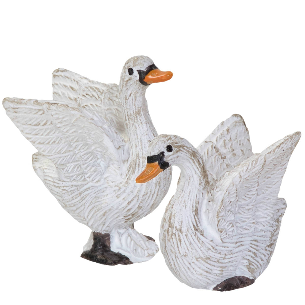 Dickensville - Zwanen - Set van 2 - - Polyresin - 8712953475096