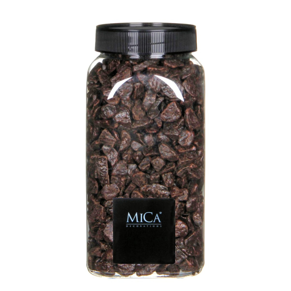 Donkerbruine Decoratie Steentjes 650ml - Mica Decorations - - Steen - 8711473463705