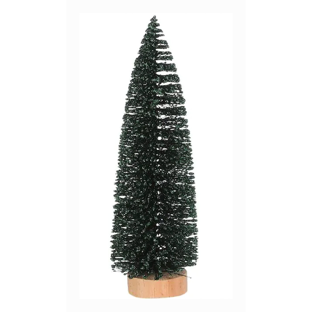 Donkergroene Glitter Kerstboom 25 cm - House of Seasons - - - 8718861976298