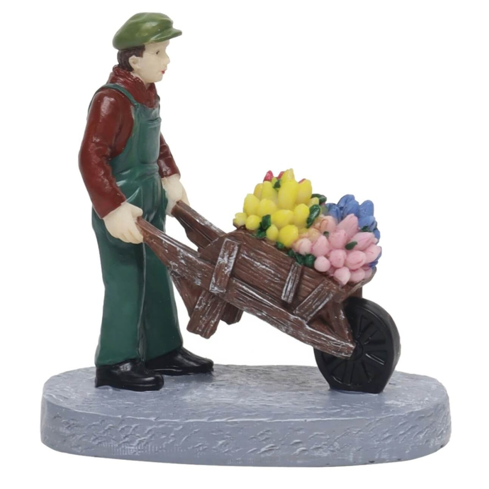 Floraville - Man with Tullips in Wheelbarrow