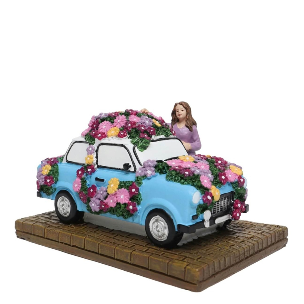 Floraville - Woman With Flower Car
