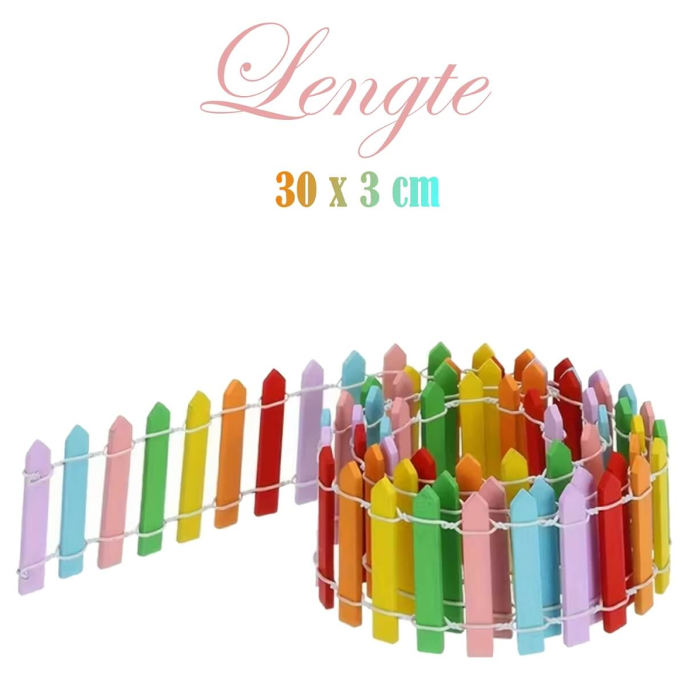 Gekleurd Houten Hek - 30 cm