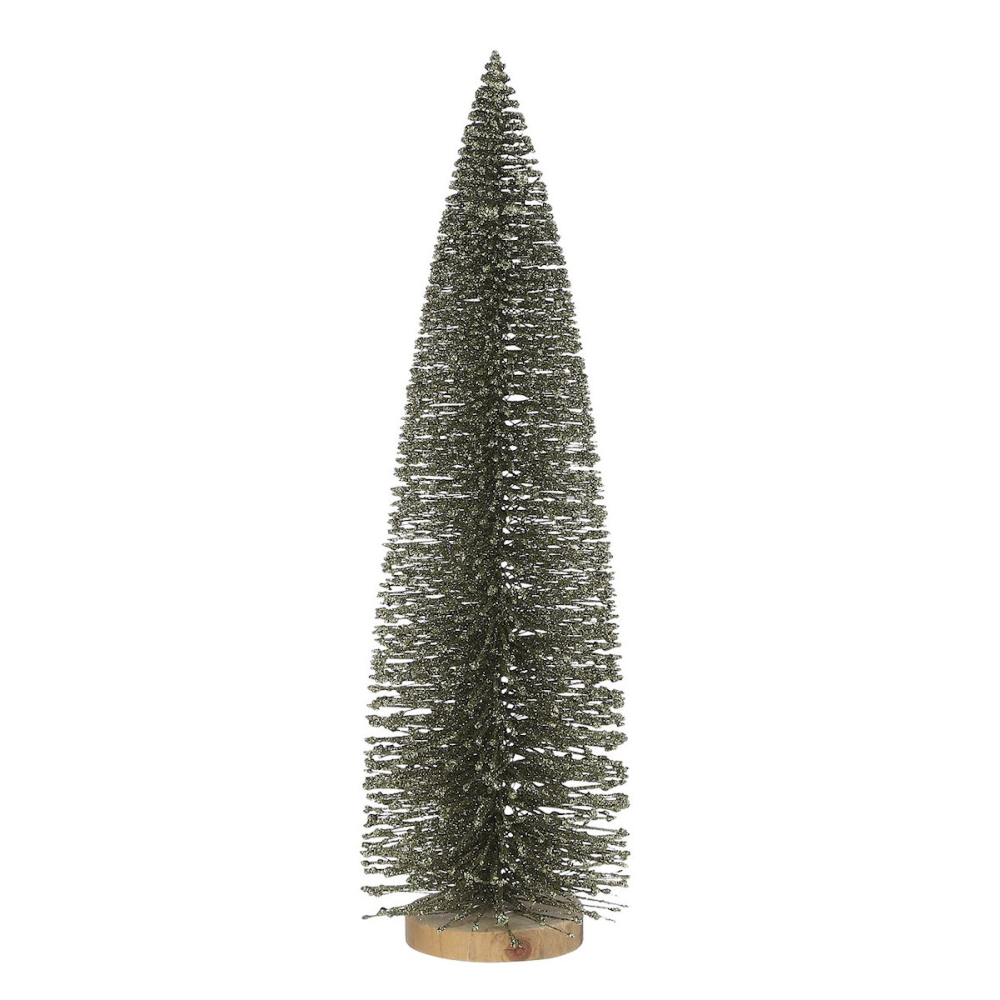 Groen Glitter Kerstboompje 15 cm - House of Seasons - - - 8718861976212