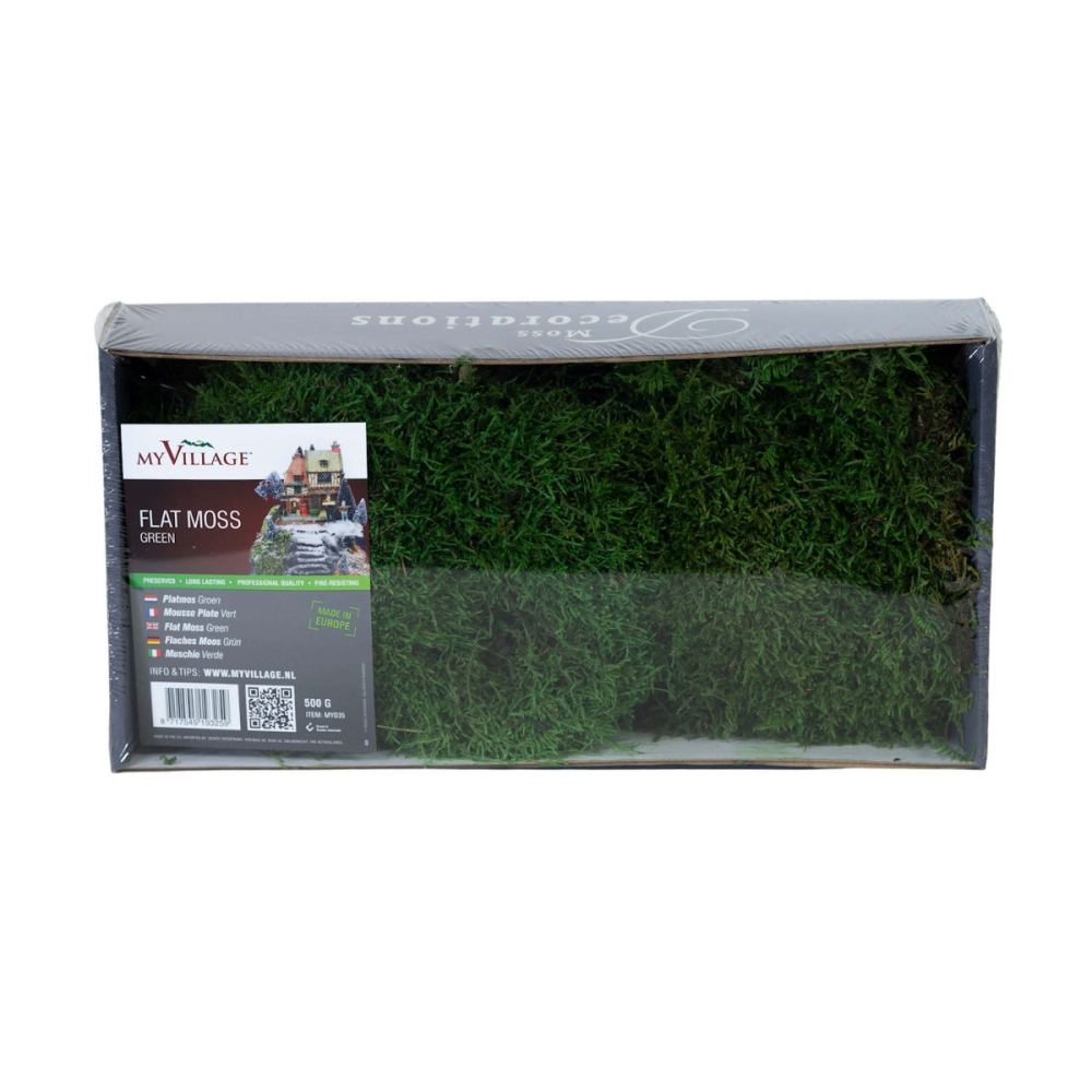Groen Platmos - Doos 500gr - My Village - - Mos - 8717545193259