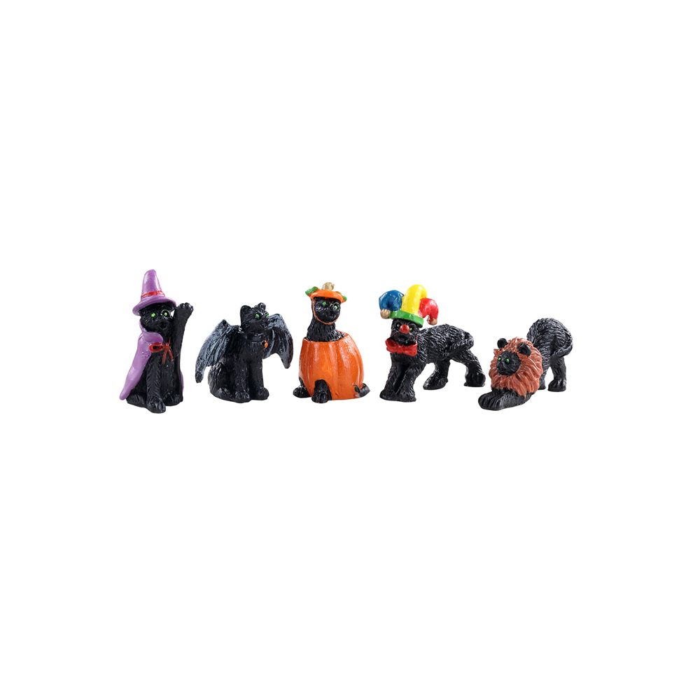 Spooky Town - Halloween Cats - Set van 5 - - Polyresin - 0728162120144