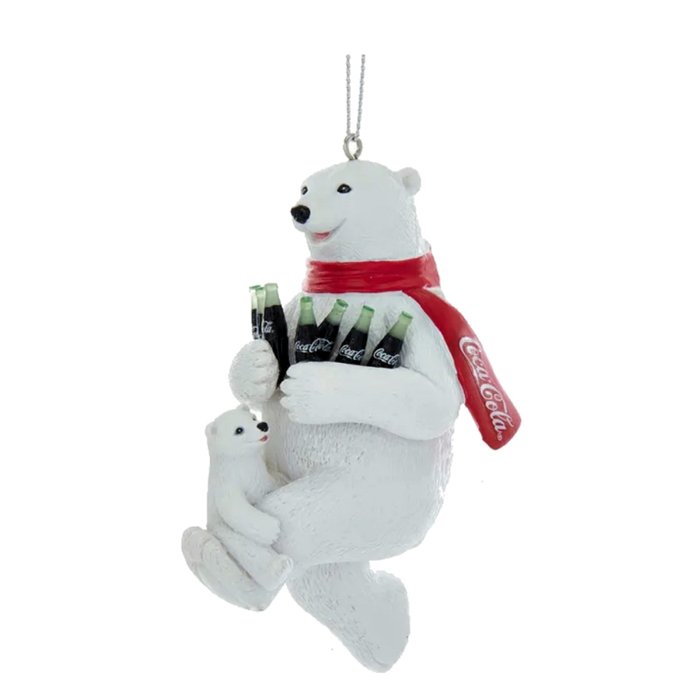 Kurt S. Adler - Coca-Cola Polar Bear with Cub Ornament - - Resin -