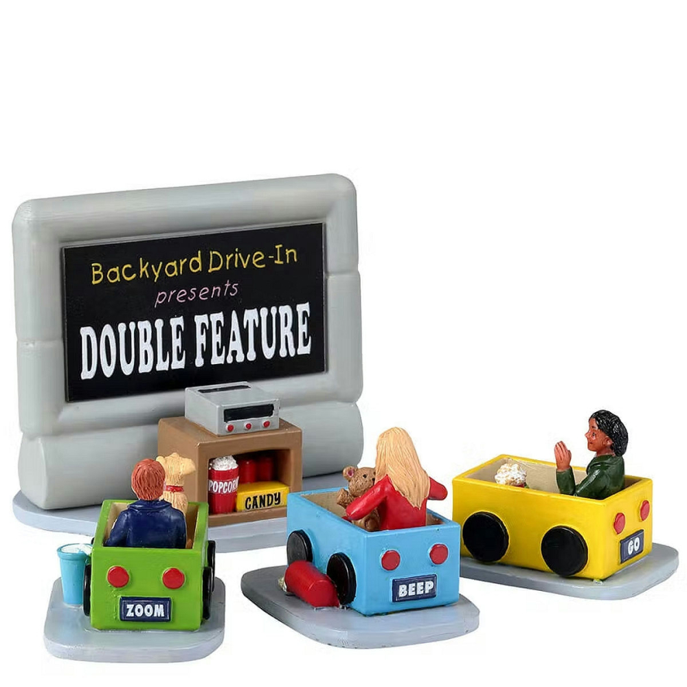 Lemax - Backyard Drive-In - Set van 4 - - Resin - 0728162336163
