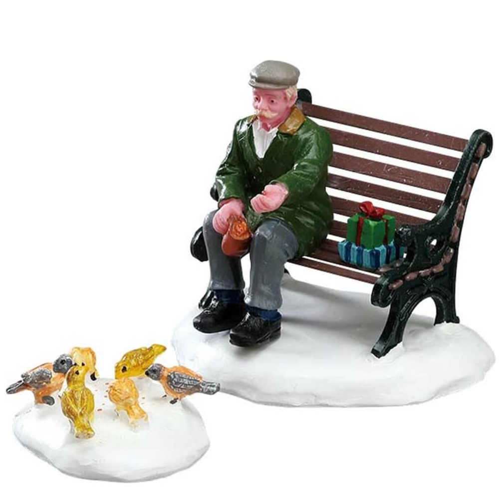 Lemax - Feeding Pigeons - Set van 2 - Caddington Village