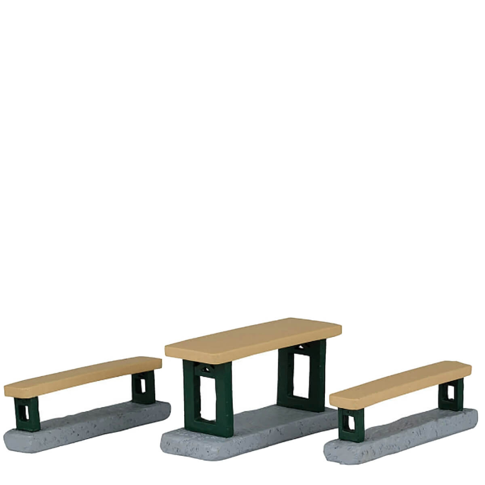 Lemax - Picnic Benches - Set van 3