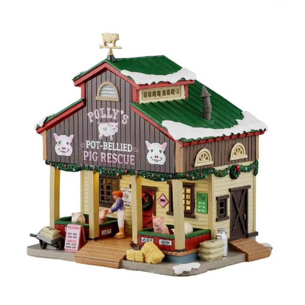 Lemax - Polly's Pot-Bellied Pig Rescue - Nu Voorverkoop - - Resin - 0728162553232