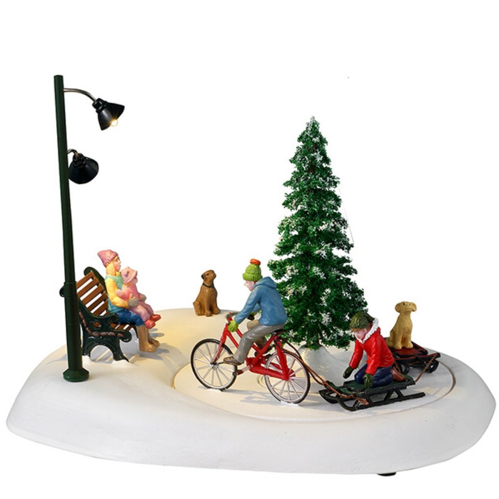 Lemax - Snowbiking With Dad - - Kunststof - 0728162340870