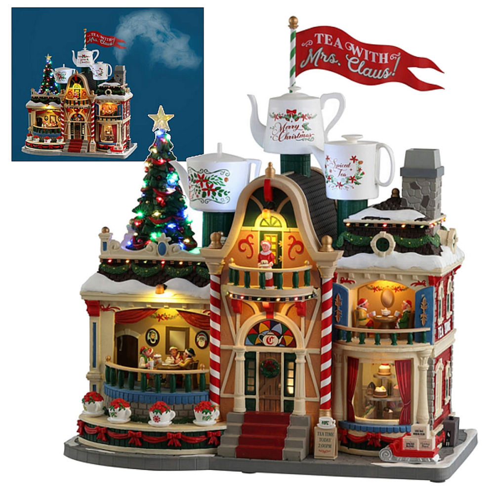 Lemax - Tea with Mrs Claus - Met Licht, Geluid, Beweging en Rook - - Resin - 0728162350183