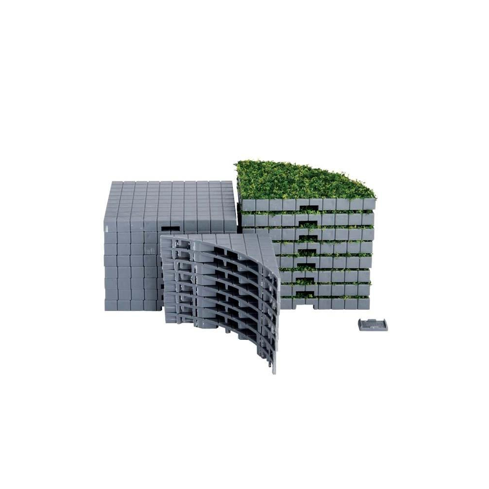 Lemax - Plaza System - Grey - Round Grass - Set van 24 - - Kunststof - 0728162641083
