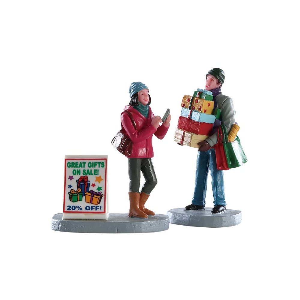 Lemax - Shopping Teamwork -Set van 2 - - Polyresin - 0728162825841