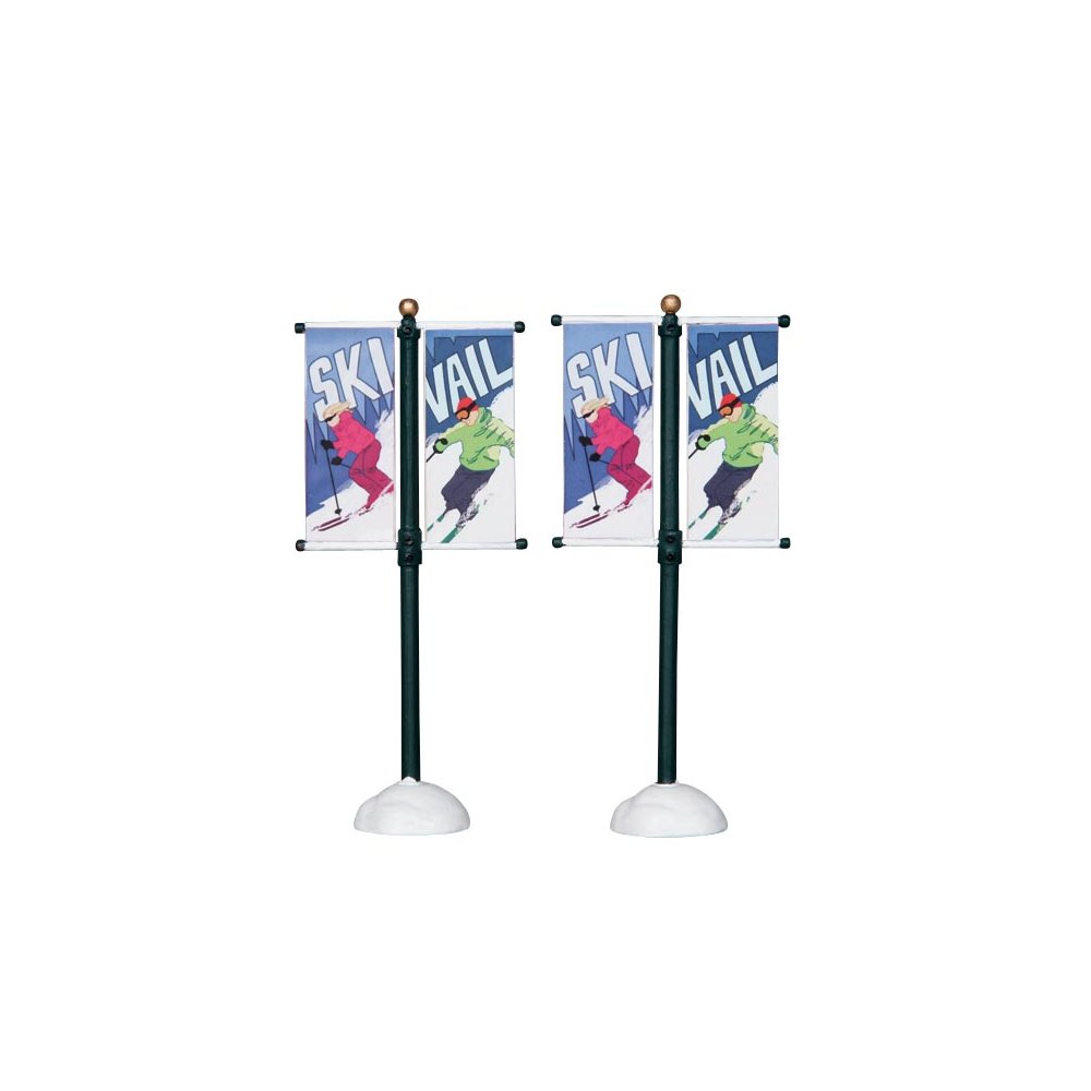 Lemax - Street Pole Banner - Set van 2 - - Kunststof - 0728162244963