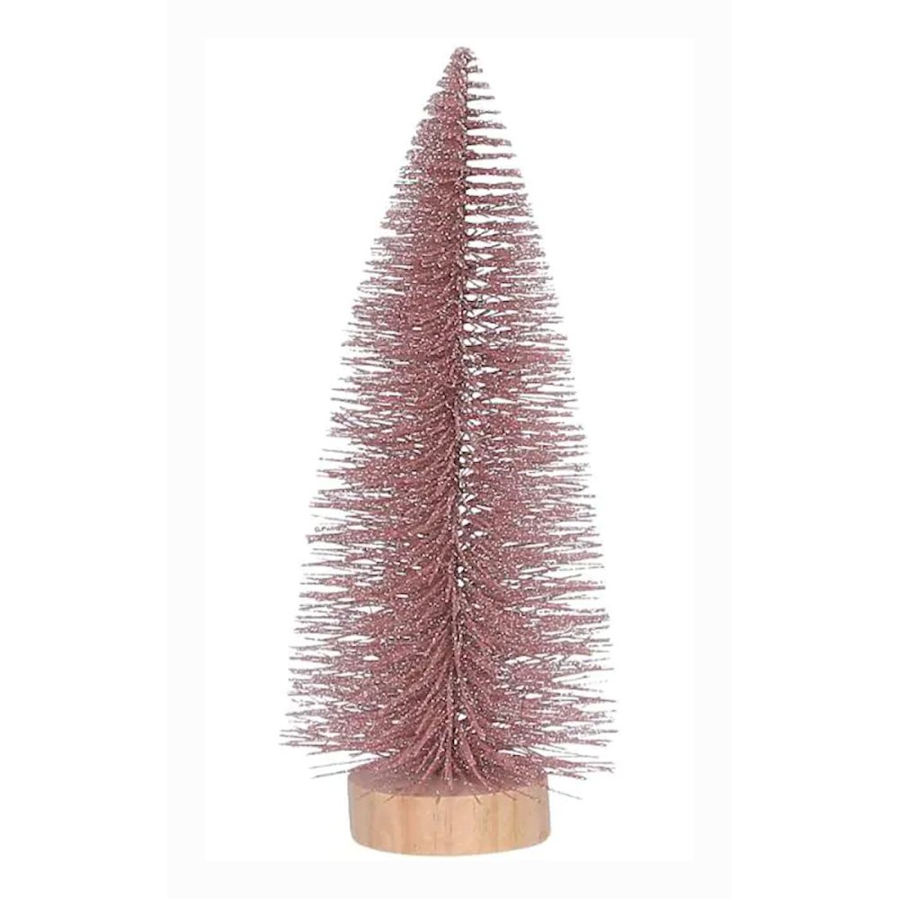 Lichtroze Glitter Kerstboom 25 cm - House of Seasons - - -