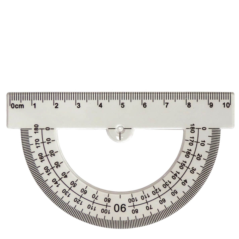 Liniaal met Gradenboog 180° - Transparant