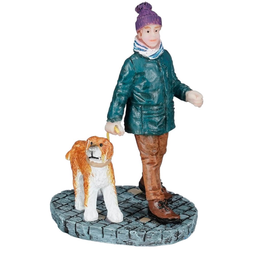 Luville - Man Walking his Dog - Nu Voorverkoop - - Polyresin - 8720983274114