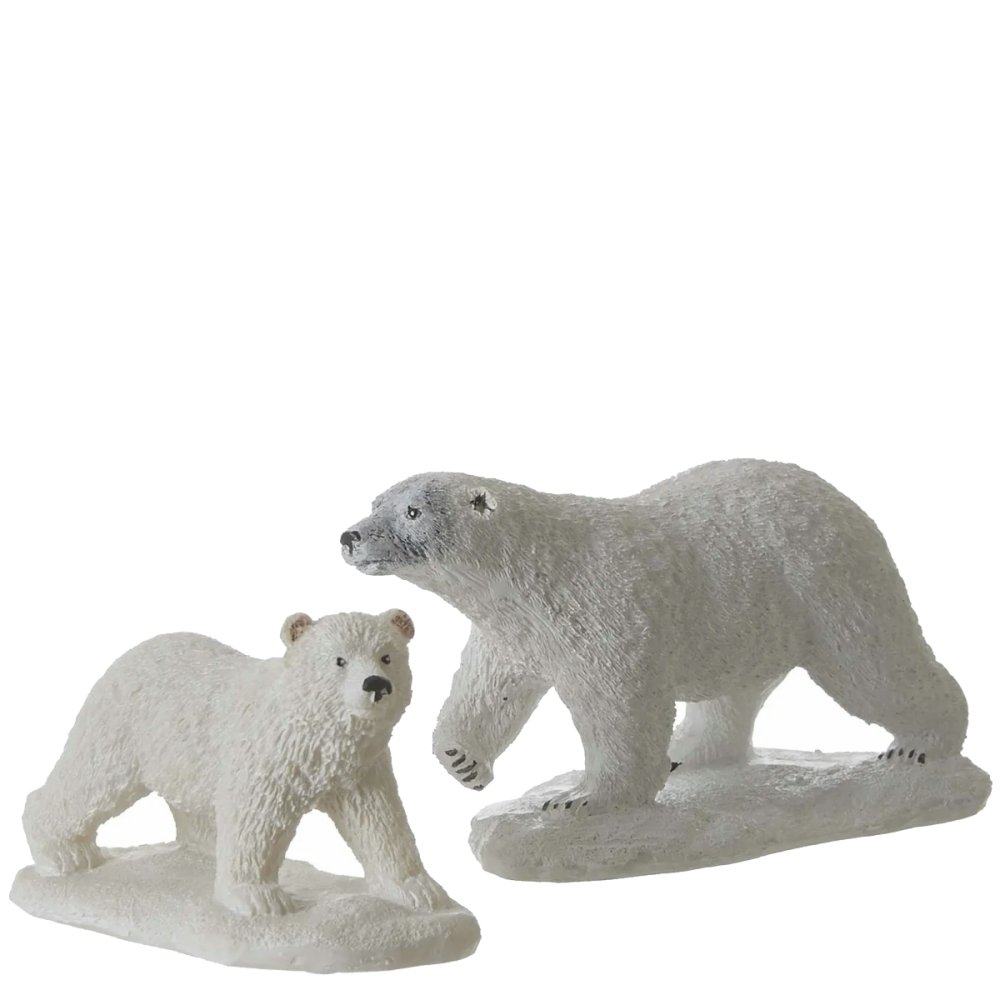Luville - Polar Bear White - Set van 2 - - Polyresin -