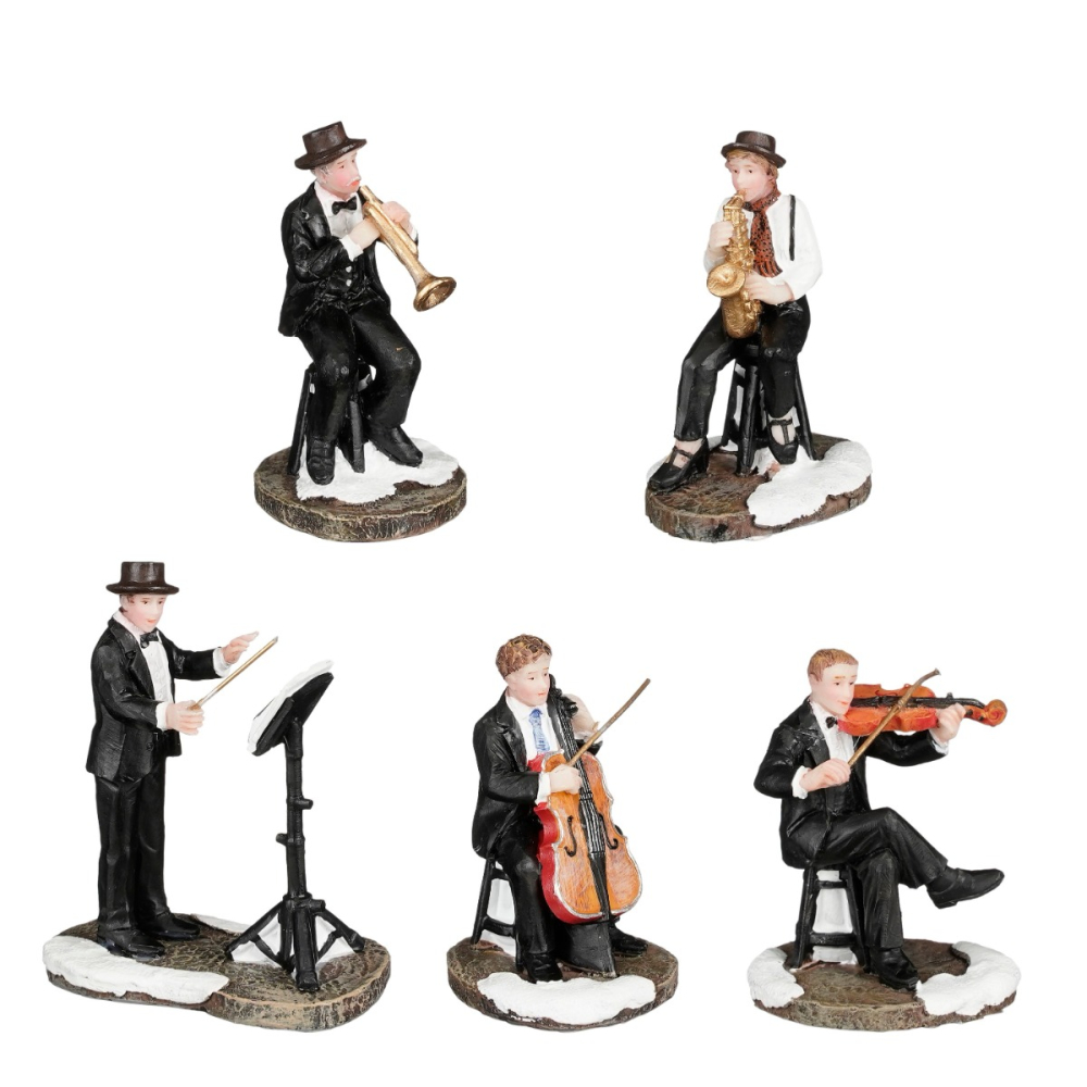 Luville - Musicians - Set van 5 -   - Polyresin -  8720362604242