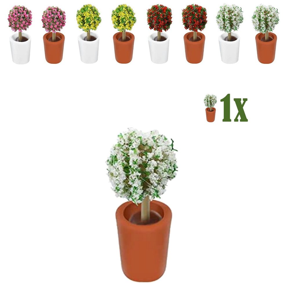 Mini Bloesem Bolstruik in Terra Bloempotje - 2.3cm - - Resin + PVC -