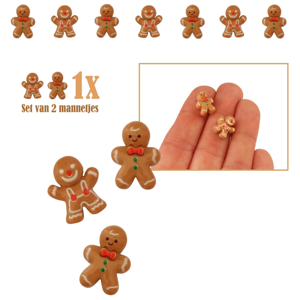 Mini Peperkoekmannetjes - Set van 2