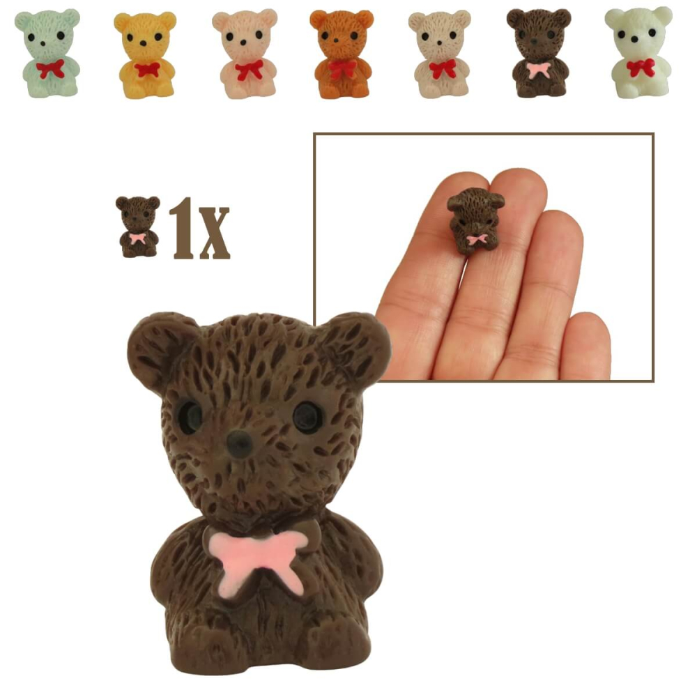 Mini Teddybeer - Donkerbruin - 2 cm