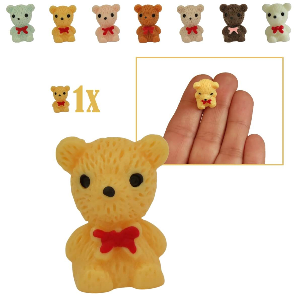 Mini Teddybeer - Geel - 2 cm