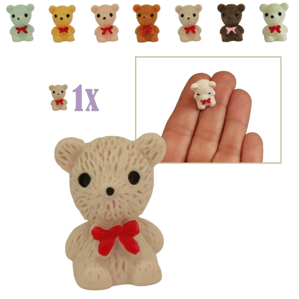 Mini Teddybeer - Lila - 2 cm