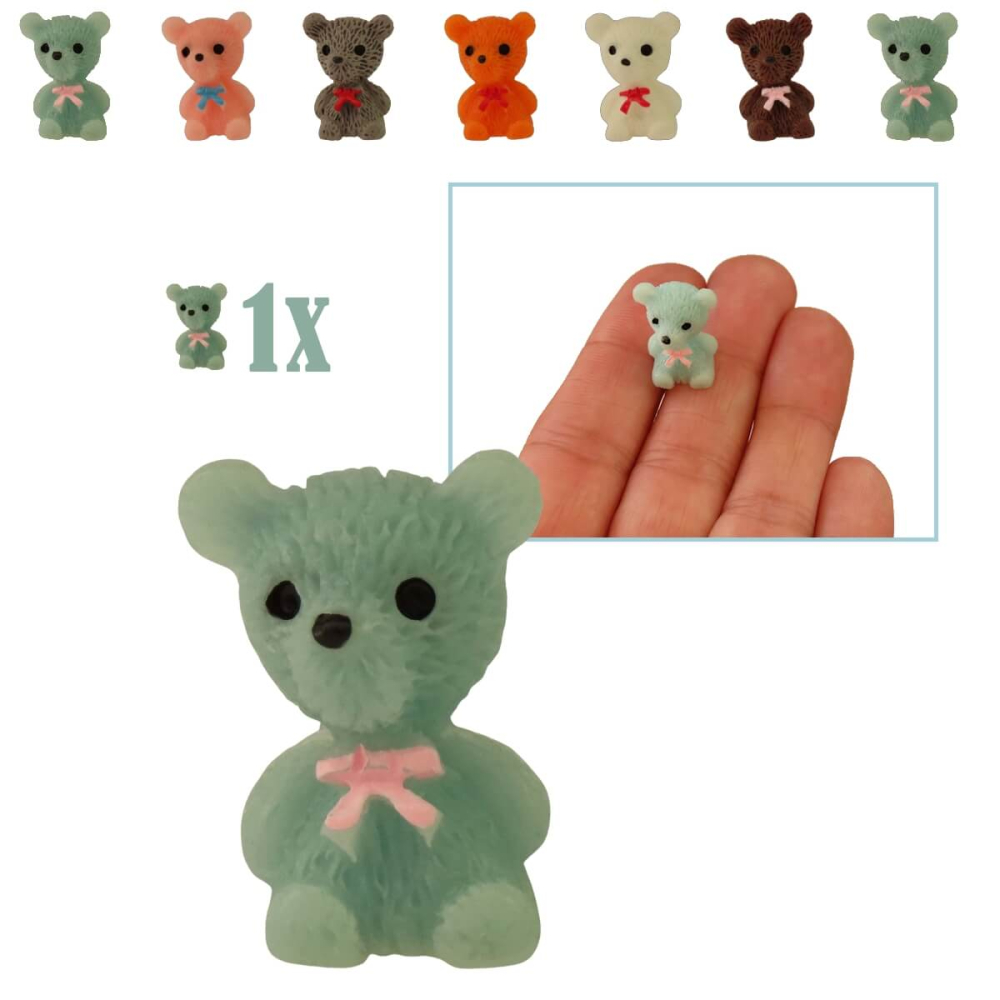 Mini Teddybeertje - Blauw - 1.8 cm