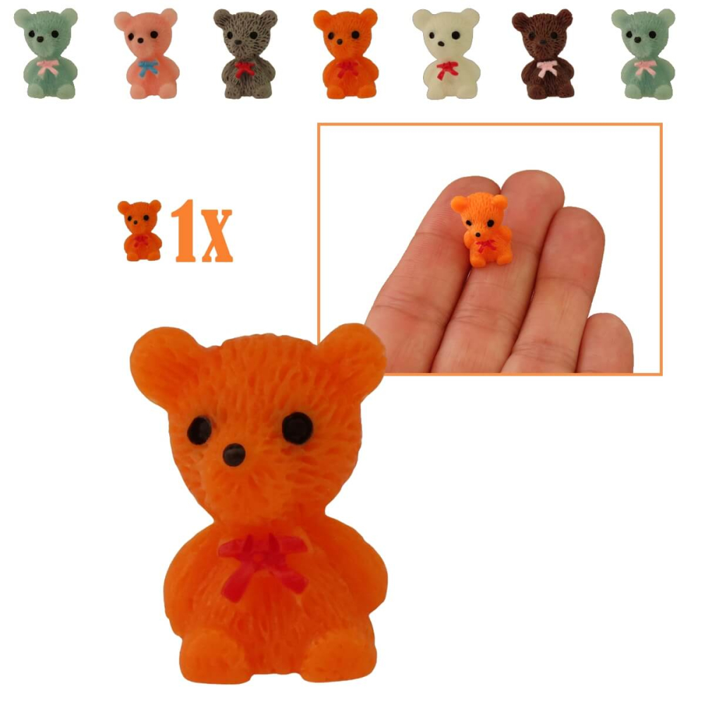 Mini Teddybeertje - Oranje - 1.8 cm